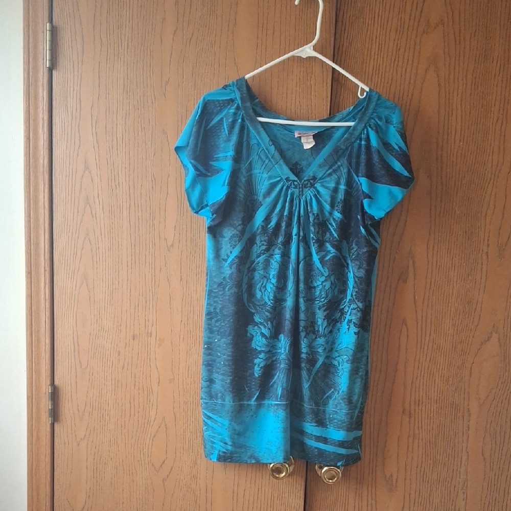 Elegant Teal Women's Short Sleeve Top